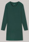 Camicia da notte manica lunga a coste doppie con scollo a V verde scuro - Golden Harvest