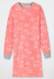 Sleepshirt langarm Fleece Bündchen Wolken rosé - Feeling@Home