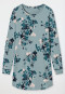 Sleep shirt long-sleeved interlock floral print gray-blue - Contemporary Nightwear