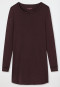 Sleep shirt long-sleeved interlock cuffs piping burgundy - Contemporary Nightwear