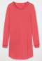 Sleepshirt lange mouwen interlock manchetten biezen lichtrood - Contemporary Nightwear