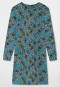 Slaapshirt lange mouwen modal bloemenprint petrol - Contemporary Nightwear
