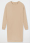 Chemise de nuit manches longues modal oversize bords-côtes sable - Modern Nightwear