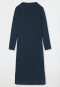 Sleep shirt long-sleeved Tencel high collar dark blue - selected! premium
