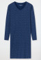 Long-sleeved V-neck sleep shirt polka dots navy - Comfort Essentials