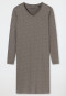 Slaapshirt lange mouwen V-hals gestipt taupe - Comfort Essentials