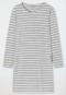 Sleep shirt long-sleeved V-neck stripes heather gray - Casual Essentials