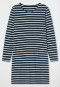 Sleep shirt midnight blue long-sleeved V-neck stripes - Casual Essentials