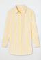 Chemise de nuit tissée manches longues patte de boutonnage rayures jaune - Pyjama Story