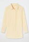 Chemise de nuit tissée manches longues patte de boutonnage rayures jaune - Pyjama Story