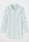 Sleepshirt langarm Webware Knopfleiste Streifen hellblau - Pyjama Story
