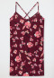 Sleep shirt spaghetti strap adjustable, crossed straps plum floral print - Modern Floral