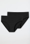 Slip a vita alta in confezione doppia, colore nero - Invisible Cotton