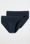 Briefs 2-pack organic cotton woven elastic waistband midnight blue - 95/5