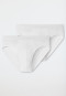 Slips en lot de 2 Coton bio bande élastique blanc - 95/5