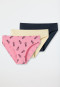 Slips 3-pack interlock biologisch katoen ananas donkerblauw/vanille/roze - 95/5