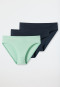 Slips 3er-Pack Interlock Organic Cotton dunkelblau/ mint - 95/5