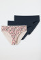 Panty 3-pack organic cotton dark blue / pale pink patterned - 95/5