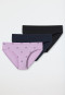 Panties 3-pack organic cotton hearts lilac/anthracite/midnight blue - 95/5