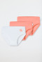 Slips 3er-Pack Sonne apricot/weiß - Fine Rib