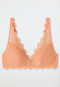 Soft bra without underwire all-over lace peach - Feminine Lace