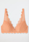 Soutien-gorge souple sans armature dentelle allover couleur pêche- Feminine Lace