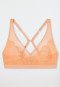 Soft bra without underwire and pads lace peach - Feminine Lace