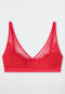 Soft bra without underwire and pads lace red - Feminine Lace