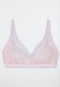 Soft bra without underwire and pads pale pink - Modal and Lace