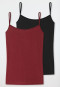 Spaghetti top 2-pack organic cotton black/berry - 95/5 Organic
