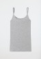 Spaghetti top double rib organic cotton heather gray - Pure Rib