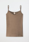 Spaghetti strap top Tencel adjustable straps lace brown - Tencel Lace