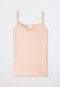 Spaghetti strap top Tencel adjustable straps lace peach - Tencel Lace