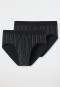 Sports fine rib double pack with fly-front black striped - Original Classics