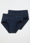 Sports briefs with fly 2 pack navy blue checkered - Essentials