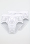 2-pack sport brief with fly, white checked -- Essentials