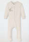 Long romper with foot teddy bear beige mottled - Baby