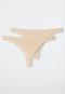 Thong 2-pack organic cotton sand - 95/5