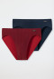 Confezione da 2 slip supermini in Tactel® con fantasia in tinta unita, blu scuro/rosso - selected! premium inspiration