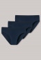 Slip supermini in confezione da 3 in cotone biologico di colore blu scuro - 95/5