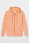 Sweatsuit jacket Tencel sustainable hood pockets cuffs peach - Lounge Refibra