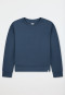 Long-Sleeve Double-Faced v-neck Sweatshirt, Deep Blue - Mix+ Relax
