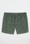 Zwemshort geweven stof vissen olijf patroon - Waterworld