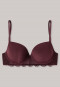 T-shirt soutien-gorge à bonnets et baleines dentelle bordeaux - Feminine Lace