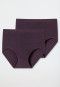 Culottes taille haute lot de 2 fines côtes aubergine - classique fines côtes