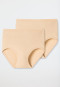 Waist panties, 2-pack, fine rib, sand - Original Fine Rib