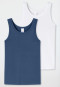 Tank Tops, 2-pack, White/Blue - 95/5