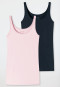 Top 2er-Pack Organic Cotton dunkelblau/zartrosa - 95/5 Organic