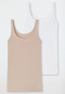 Top set van 2 van organic cotton zwart/nude - 95/5 Organic