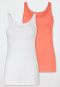 Top 2er-Pack Organic Cotton weiß/pfirsich - 95/5 Organic